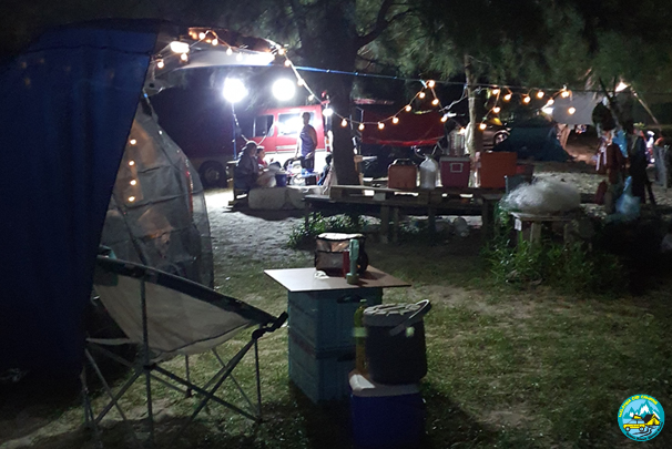 night view at the campsite